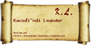 Kacsándi Leander névjegykártya
